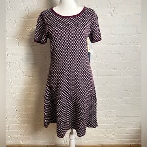NWT CeCe Garden Oasis Knit Dress Cosmic Plum Pattern Cynthia Steffe Medium